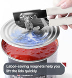 Commercial Can Opener, UHIYEE Hand Crank Can Opener Manual Heavy Duty with Comfortable Extra-long Handles, Oversized Knob, Large Handheld Can Open Easy for Big Cans, White