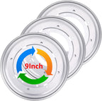 3Pack 9" Round Lazy Susan Hardware 5/16" Thick Lazy Susan Turntable Bearing Plate 750lbs Load Capacity Swivel Plate Base, Lazy Susan Turntable Base for Rotating Table, Serving Tray, Kitchen, Silver