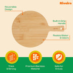 Riveira White Bamboo Wood Cutting Board – Gourmet Bamboo Grandeur: 17 x 12 Wooden Cutting Board – Wooden Cutting Boards For Kitchen Decorative – Innovative Juice Grooves Wooden Chopping Board