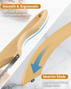 16.5” Bread slicer for Homemade Bread, Serrated Bread Knife for homemade bread with Bow Design, Premium Bread Knife, Bread Slicer, Bread Cutter for Bagels, Baguettes, Natural Wood