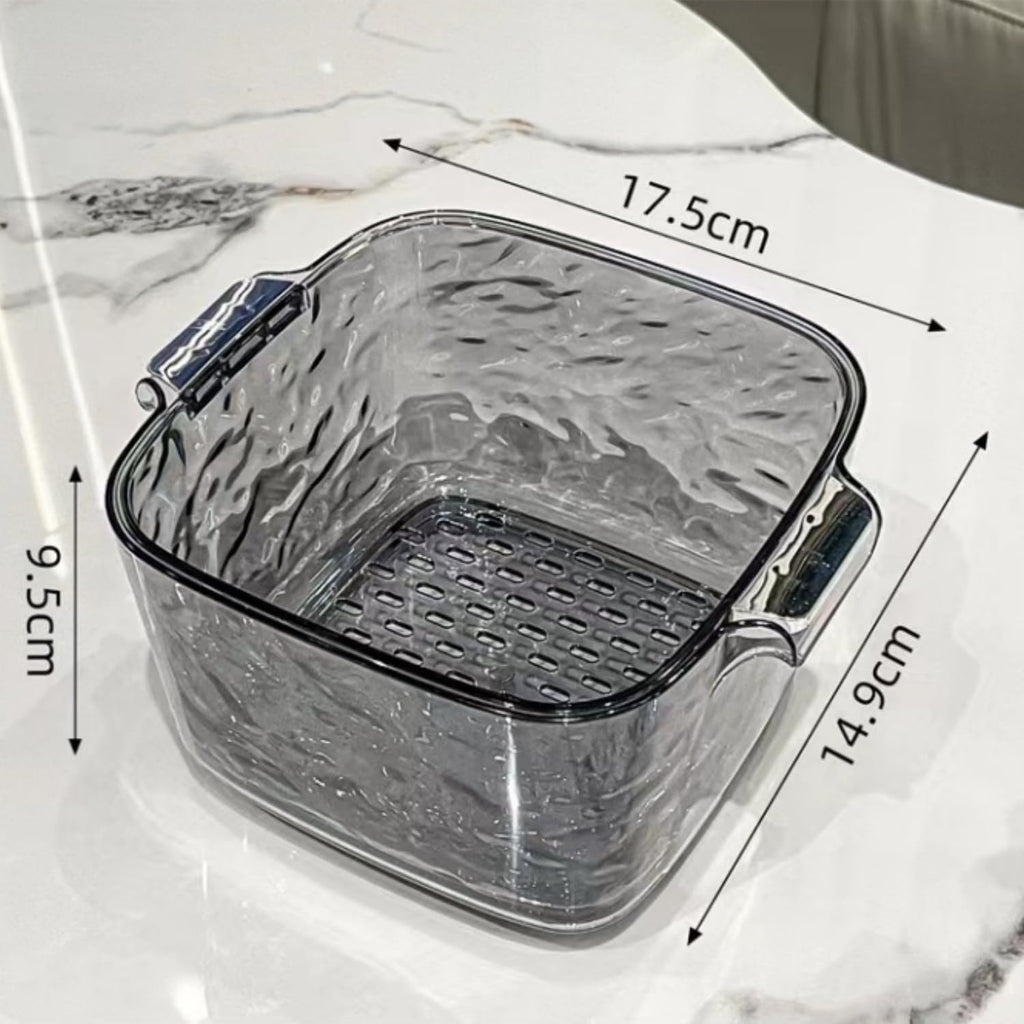 2 Pcs Vegetable Washing Drainage Basket Drain Colander Bowl Set Kitchen Colander Bowl for Noodles Salads, Grey