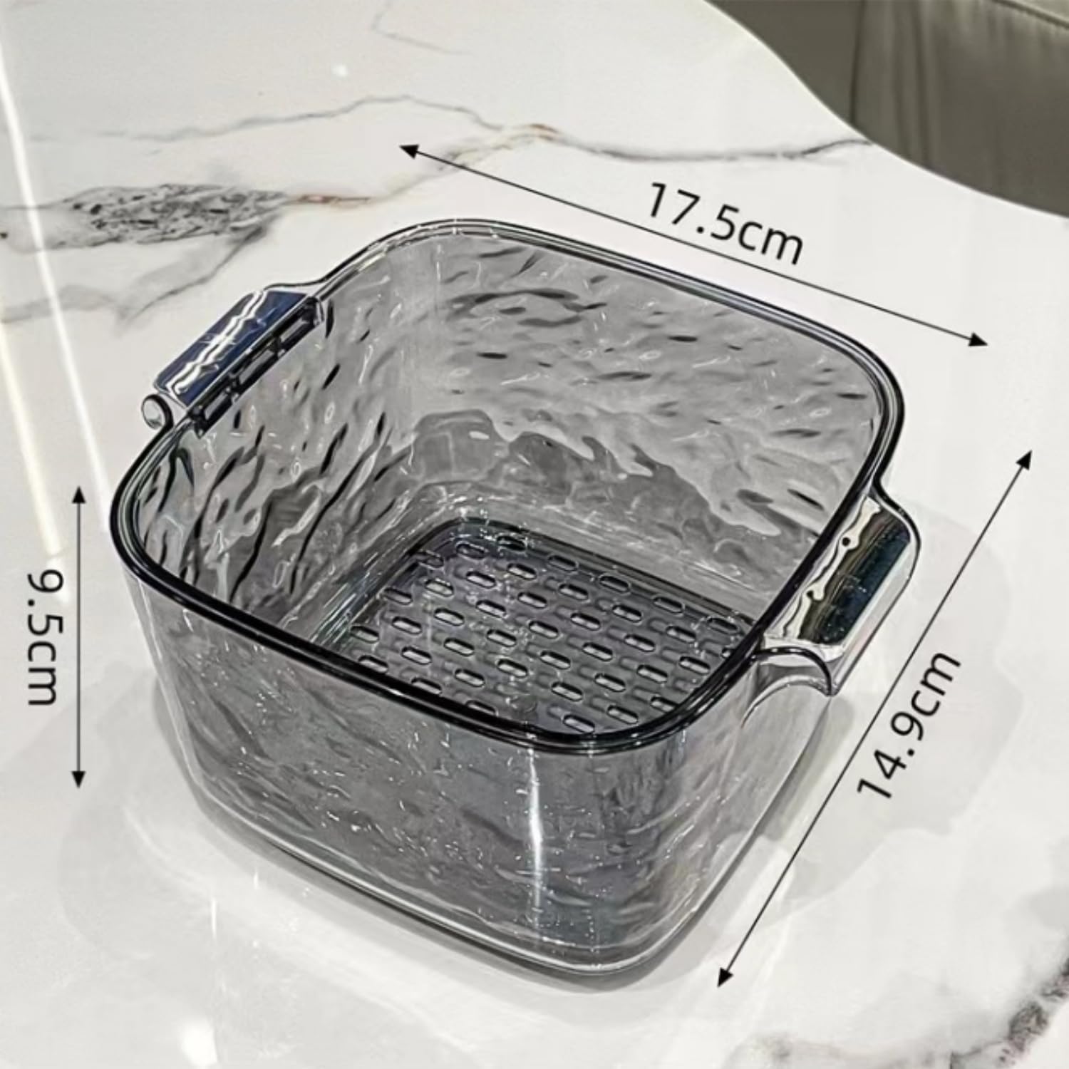 2 Pcs Vegetable Washing Drainage Basket Drain Colander Bowl Set Kitchen Colander Bowl for Noodles Salads, Grey