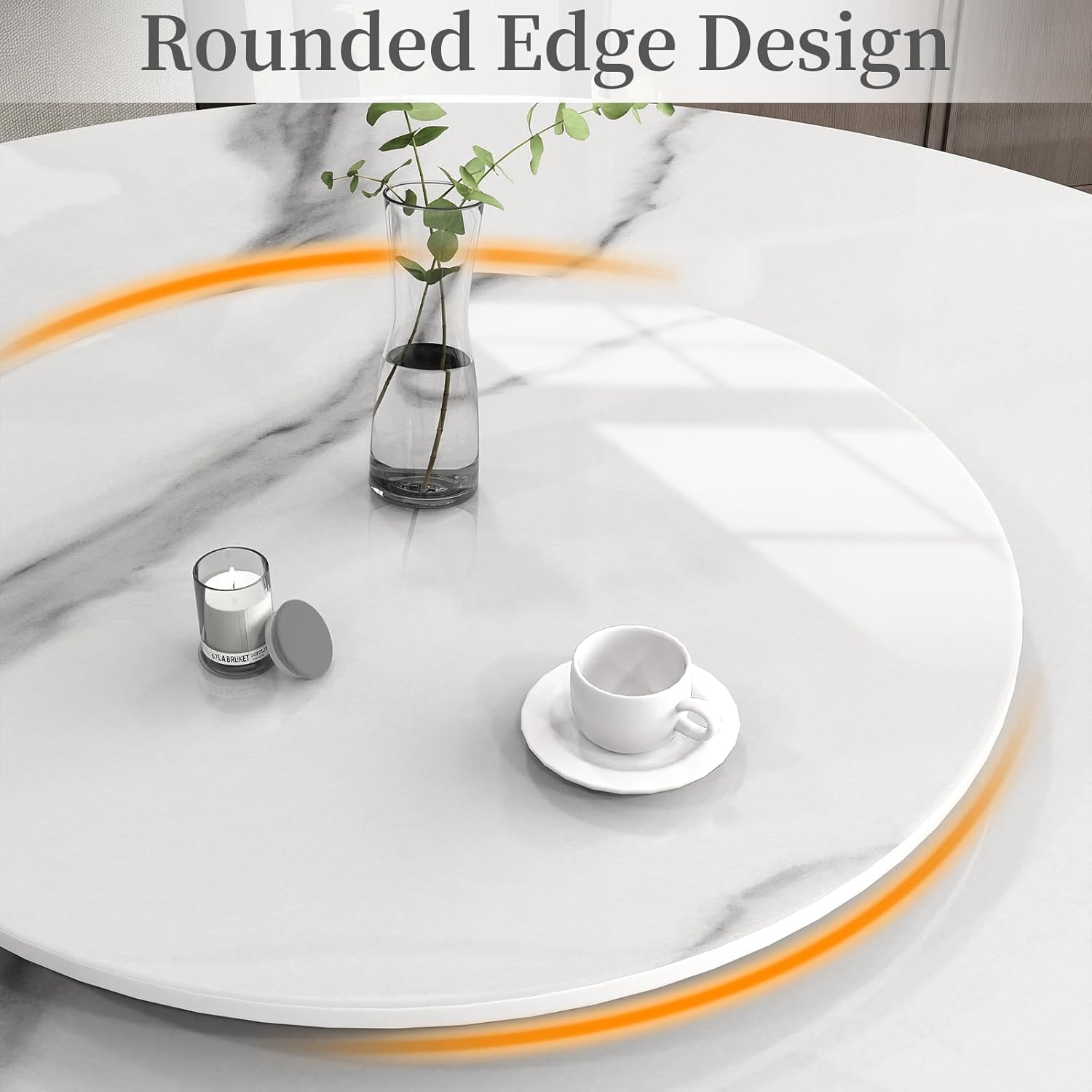 23.6" Lazy Susan for Table Top Sintered Stone Rotating Serving Tray for Dining Table, Kitchen Lazy Susan Organizer Spinning Rotating Food Server Party Centerpieces