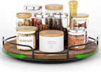 WOWBOX 12" Lazy Susan Organizer for Table Top Rotating Spice Rack Organizations Wood Lazy Susan Turntable Organizer for Cabinet Kitchen Pantry Countertop Bathroom Vanity