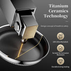Nonstick Titanium Ceramics Stainless Steel Frying Pan Set, 6 Pieces Nonstick Honeycomb Stainless Steel Frying Pan Set, Non Stick Egg Omelet Cooking Pan Set, Induction Compatible, PFAS Free