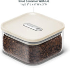 Caraway 1qt Glass Airtight Food Storage Container with Lid – Non-Toxic, BPA-Free Kitchen Storage Container – Stackable, Space-Saving Airtight Container for Dry Goods and More - Cream