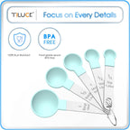 TILUCK Measuring Cups & Spoons Set, Stackable Cups and Spoons, Nesting Measure Cups with Stainless Steel Handle, Kitchen Gadgets for Cooking & Baking (Green)