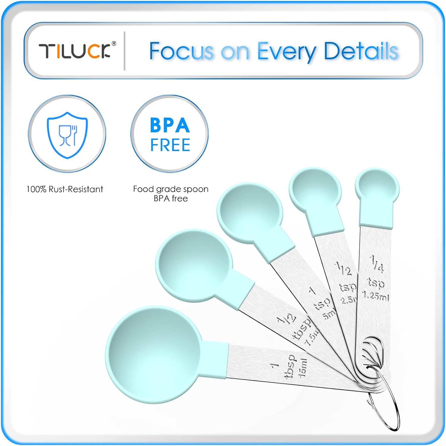 TILUCK Measuring Cups & Spoons Set, Stackable Cups and Spoons, Nesting Measure Cups with Stainless Steel Handle, Kitchen Gadgets for Cooking & Baking (Green)