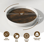 LAMU 2 Pack Lazy Susan Organizer, 10'' Lazy Susan Turntable for Cabinet, Table Top, Pantry, Refrigerator, Kitchen, Rustic Brown