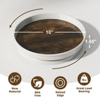 LAMU 1 Pack Lazy Susan Organizer, 10'' Lazy Susan Turntable for Cabinet, Table Top, Pantry, Refrigerator, Kitchen, Rustic Brown