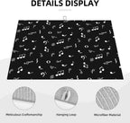 Musicial Kitchen Drying Mat Music Notes Microfiber Dish Drainer Mat for Kitchen Counter Absorbent Reusable Washable 18x24 Inch Black