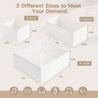 Criusia Drawer Organizer Clothes, 14 Pack Dresser Organizer for Baby Clothes, Underwear, Sock- Foldable Closet Organization and Storage Dividers Bins for Nursery, Bedroom and Dorm (White)