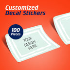 100 Custom Vinyl Stickers - Upload Your own Image, Text, Design, Logo - Personalized Logo Labels for Handmade, Packaging, Bottle, Jars, Candle, Brand Stickers (Mint, 4x2)