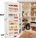 Over the Door Organizer 5 Tiers,Extra Large Behind Door Storage of 10 Compartments,80 lbs Weight Capacity Over the Door Storage, Door Hanging Organizer for Closet, Diaper Organizer, Toy Storage, Beige