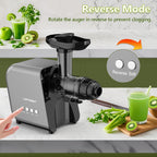 Slow Juicer Carrot Ginger, 250W Cold Press Juicer Machine BAP Free, Easy To Clean High Yield Juicer Extractor with Grinding Function, Dishwasher Safe Masticating Juicer for Hard Vegetable and Fruit