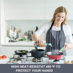 Silicone Hot Handle Holder - Potholder for Cast Iron Skillets & Frying Pans - Heat Resistant Sleeve Grip Handle Cover, Red, Black, Blue, Green