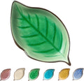 Ceramic Spoon Rest for Stove Top, Ice Cracks Leaf Cute Spoon Rest for Kitchen Counter, Cooking Spoon Holder for Kitchen Counter, Utensil Rest Spatula Rest Ladle Holder Tong Rest, 1 PC (A, Emerald)