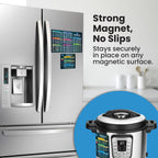 Instant Pot Cooking Times Chart - Pressure Cooker Accessories Cook Times - Easy to Use & Clean Strong Magnet As Seen on The Today Show - Instant Pot Cheat Sheet Magnet Set Quick Guide (Black)