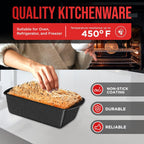 BAKKENMASTER Loaf Pan Set 1-Piece - Deluxe Nonstick Carbon Steel Bakeware for Perfect Bread and Cakes – Dishwasher Safe, Premium Pans for Home Baking
