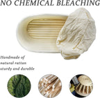 Banneton Bread Proofing Basket: 2 PCS Sourdough Proofing Basket with Liner - Oval Banneton Basket for Baking