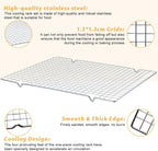 Baking Sheet with Cooling Racks - Carbon Steel Cookie Sheets for Baking [2 Sheets + 2 Racks], Nonstick Baking Pans, Perfect for Baking, Roasting, and More, Size 17 x 11 x 0.5 Inches