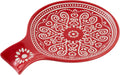 Ceramic Spoon Rest, Cooking Spoon Holder for Kitchen Counter/Stove Top/Dining Table Modern Farmhouse Decorative, Large (Red)