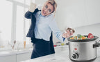 Courant Small Slow Cooker 1.6 QT, 3 Heat Settings, Removable Ceramic Pot" Easy Clean, Dishwasher Safe, Mini Slow Cooker, Stainless Steel