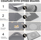 Ourokhome Silicone Baking Mat Sheet and Pastry Dough Cutter, 0.5 Inch Thick 28" X 20" BPA free Silicone Rolling Mat, Non-Stick and Anti-Slip, Dishwasher Safe (Gray)