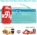 FlowFly Small Insulated Lunch box Portable Soft Bag Mini Cooler Thermal Meal Tote Kit with Handle for Work & School, Light Blue