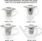 Teabloom Universal Loose Tea Infuser with Dual-Purpose Lid/Dish – Fits Cups, Mugs, Teapots – Tea Connoisseur's Choice – Steep Tea or Coffee