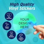 100 Custom Vinyl Stickers - Upload Your own Image, Text, Design, Logo - Personalized Logo Labels for Handmade, Packaging, Bottle, Jars, Candle, Brand Stickers (Blue Green, 5x5)