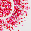 Sweet Mini Heart Sprinkles Sugar, Valentines Love Sprinkles for Cupcake Decorating, 150g/5.29oz Mix Edible White Pink and Red Candy, Cookie, Ice Cream, Mother's Day, Wedding Party Supplies