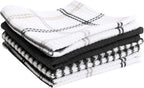 T-FAL Premium Waffle Dish Cloths: Highly Absorbent, Super Soft Long Lasting - 100% Cotton, 12"x13" Flat Waffle Dish Towel for Cleaning & Drying Dishes, (4-Pack), Neutral