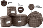 Covermates Keepsakes - Dish Storage Set - Padded Protection - ID Window - Stain Resistant - Machine Washable - China Storage, Bronze