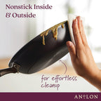 Anolon Advanced Home Hard Anodized Nonstick Sauce Pan/Saucepan with Straining and Lid, 2 Quart (2 Qt Straining Saucepan, Moonstone)