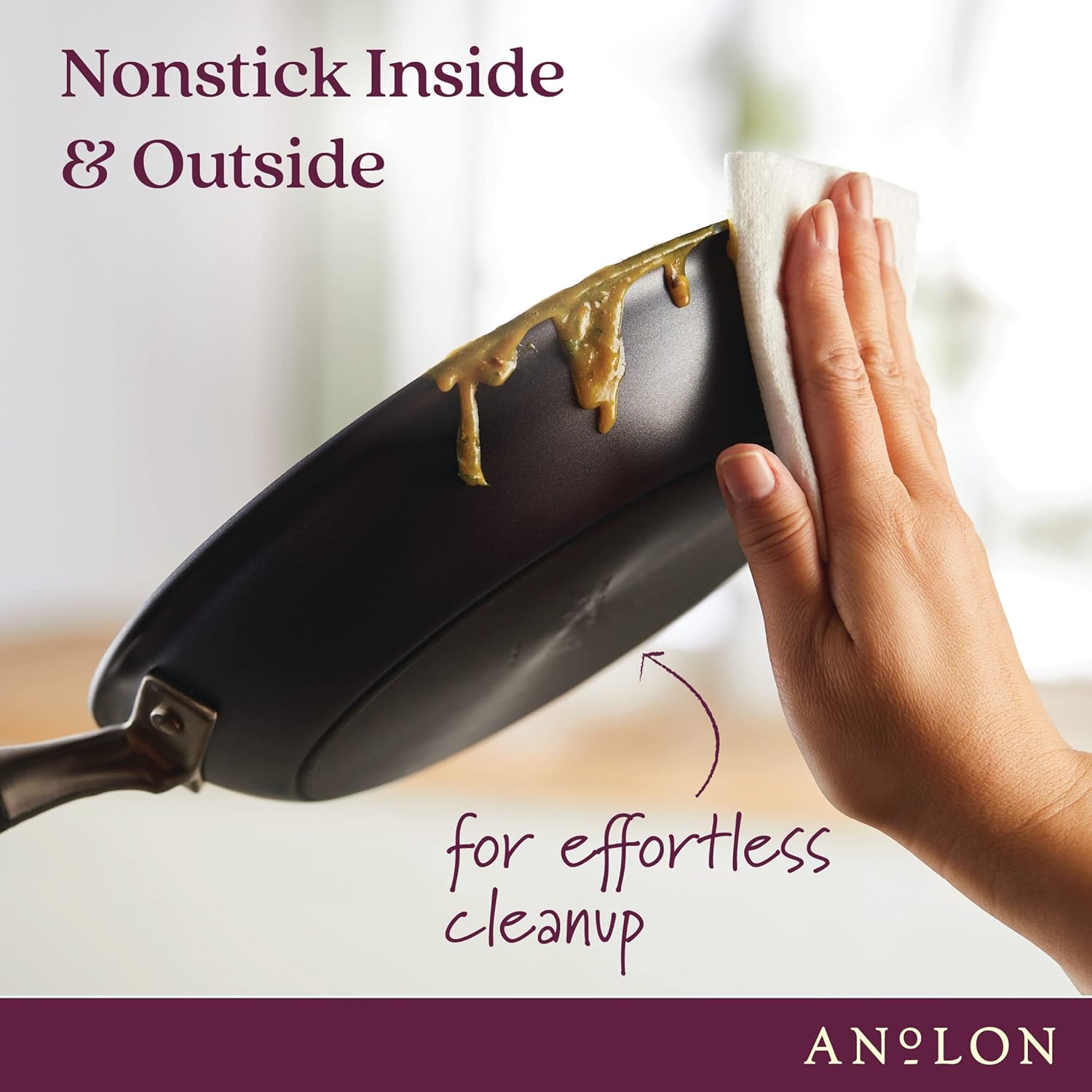 Anolon Advanced Home Hard-Anodized Nonstick Tapered Sauce Pan/Saucepot, 4.5-Quart (Moonstone)