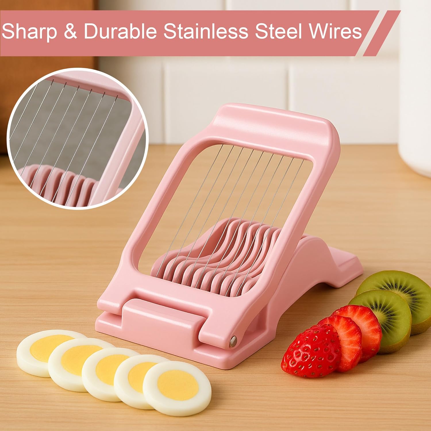 Egg Slicer for Hard Boiled Eggs Egg Cutter Strawberry Dicer for Kitchen Home Use