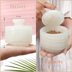 Marble Salt Cellar 3 Inch White Onyx Salt Holder With Lid for Spice Jar & Stone Salt Container, Modern Sugar Bowl