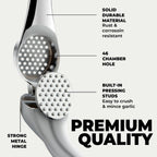 Zulay Kitchen Premium Garlic Press Set – Rust Proof & Dishwasher Safe Garlic Mincer Tool with Silicone Garlic Peeler & Brush, Easy Squeeze & Clean, Ergonomic Soft Grip Handle - Medium – Chrome