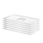 6 Pack 1/1 Size Lids Universal Full Size BPA-Free Polycarbonate Clear Food Pan Lids Dishwasher Safety Food Storagge Container Cover with Handle for Food Prep Table Hotel