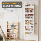 SpaceAid 1 Pack Over The Door Organizer with 5 Large Pockets and 10 Mesh Side Pockets, 5 Layers Door Organizer Hanging with Clear Window for Bedroom, Bathroom, Pantry and Nursery, White