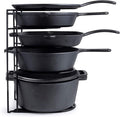 Cuisinel Heavy Duty Pots and Pans Organizer - Extra Large 5-Tier Rack - Holds Cast Iron Skillets, Dutch Oven - Durable Construction - Space Saving Kitchen Storage - No Assembly Required - Black 15.4"