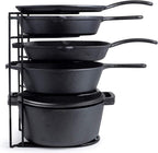 Cuisinel Heavy Duty Pots and Pans Organizer - Extra Large 5-Tier Rack - Holds Cast Iron Skillets, Dutch Oven - Durable Construction - Space Saving Kitchen Storage - No Assembly Required - Black 15.4"