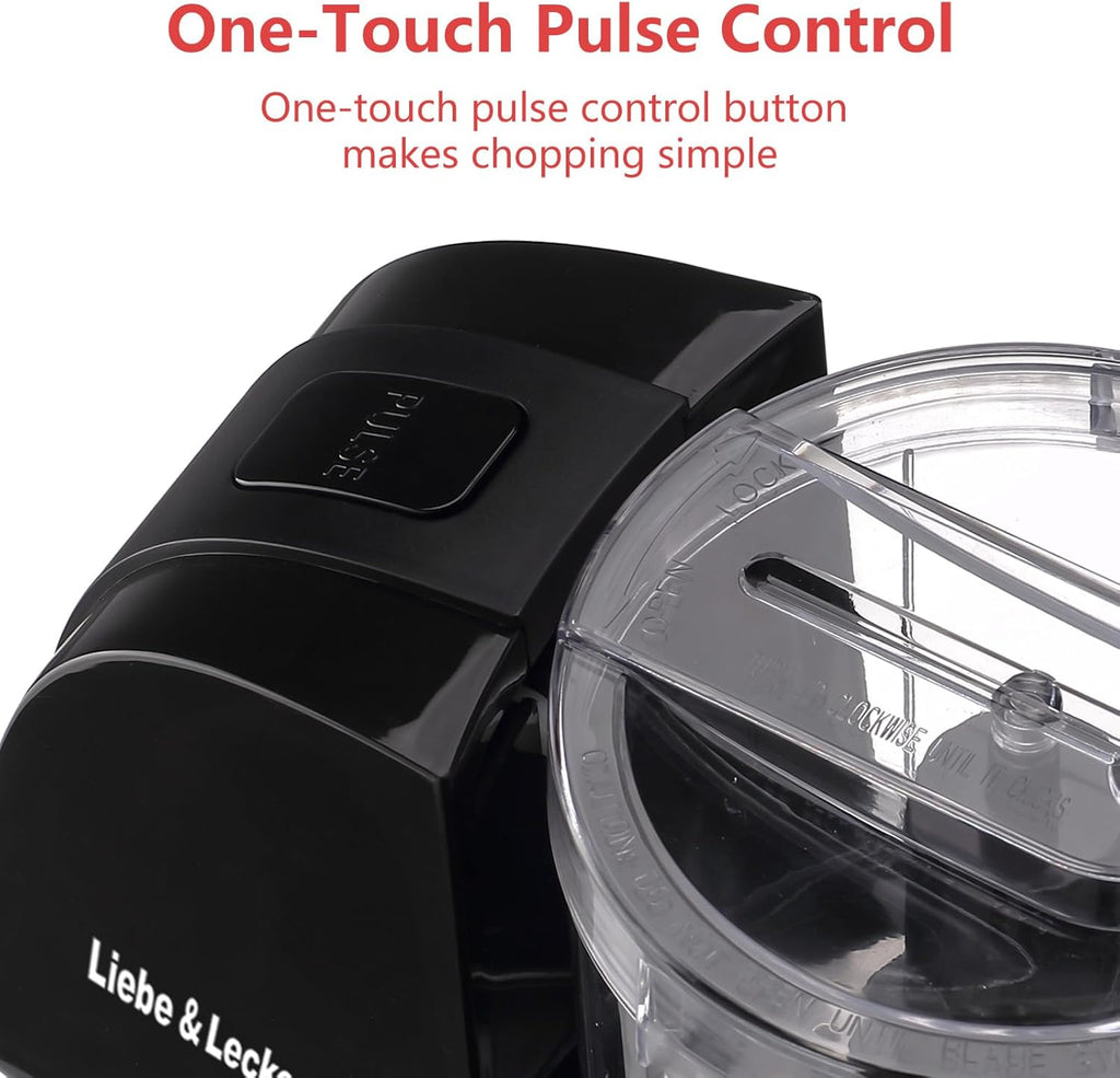 Liebe&Lecker Mini Food Processor,1.5 Cup Mini Chopper for Cutting Vegetable, Garlic,Onion and Meat