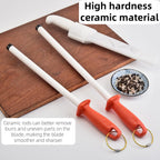 Ceramic Knife Sharpener Rod for Chefs and Home Cooks, Ceramic Honing Rod,Sharpening Steel for Kitchen Knives, Steak Blades (10 inch)