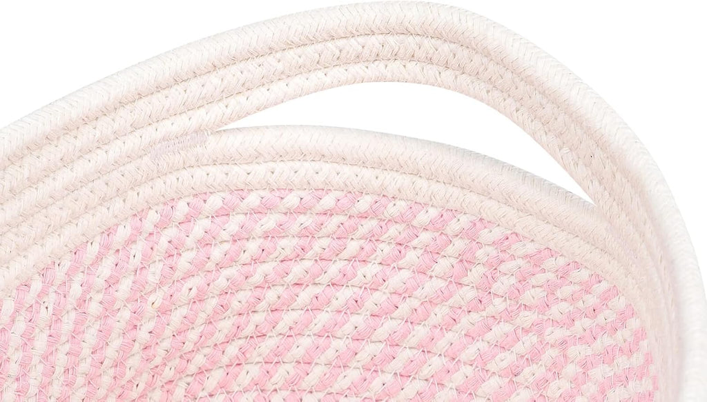CubesLand Rectangle Organization/Storage Basket, Natural Cotton Rope Woven Baskets for Organizing, Small Basket for Kids, Baby Nursery, Cat Dog Toy Baskets, Organizer Bins for Shelves 3 Packs