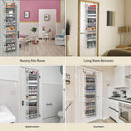 2 Pack Over The Door Hanging Organizer 6-Shelves and 12 Side Pockets, Over The Door Storage for Bathroom and Bedroom, Back of Door Organizers for Baby Products and Kid's Toys(13"x5"x54" Grey)