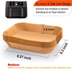 Air Fryer Liner Rectangular for Ninja Foodi Dual Basket 8QT 10QT, Bella Air Fryer Accessories, Air Fryer Liners 4 qt Rectangle, 125Pcs Parchment Paper liners for DZ201,DZ401, FG551