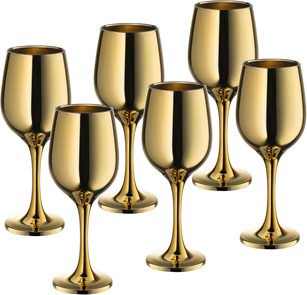 Vikko Décor Wine Glasses, 14 Oz Fancy Wine Glass With Stem For Red And White Wine, Thick And Durable Wine Glass, Dishwasher Safe, Great For Wine Tasting, Set Of 6