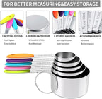 TILUCK Measuring Cups and Spoons Set, Stainless Steel, Kitchen Utensils for Cooking and Baking (10, Colorful)